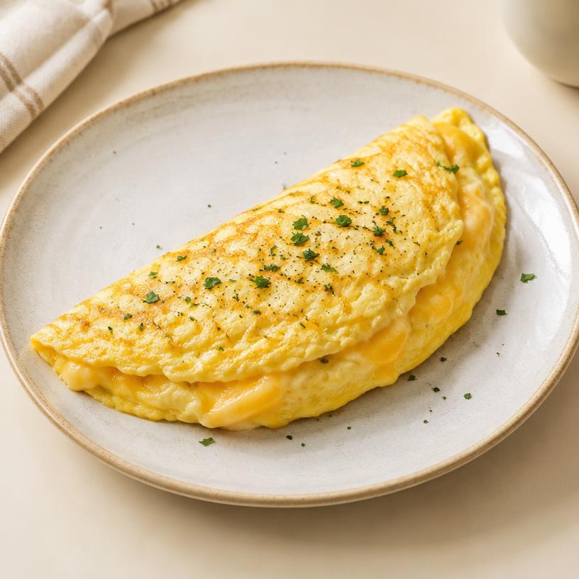 Omelette de queso, fotografía ilustrativa